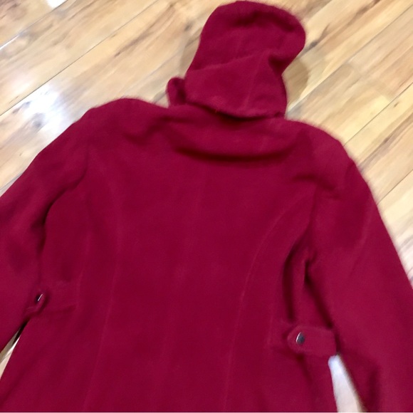St Johns Bay cashmere red lined winter jacket pea coat wool preppy large XL - Picture 5 of 9